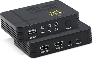 MuxLab Video Capture Recorder Device | HDMI to USB Recorder | Capture Video 1080P 60FPS | Save 1080P 30FPS | for PC, Game Consoles, TV Set Top Boxes | No Driver | Portable Game Recorder
