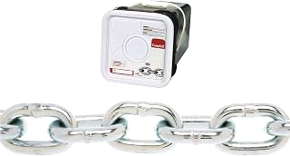 Campbell 0143626 System 3 Grade 30 Low Carbon Steel Proof Coil Chain in Square Pail, Zinc Plated, 3/8" Trade, 0.37" Diameter, 45' Length, 2650 lbs Load Capacity