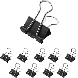 Westcott Folder Clips 19mm Black 12 Pack | Metal Document Clips | Heavy Duty Reusable Paper Clips | 19mm Clips for Office and Home | E-10701 00