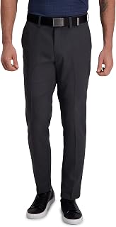 Haggar Cool Right Performance Men's Flex Stria Slim Fit Flat Front Pant