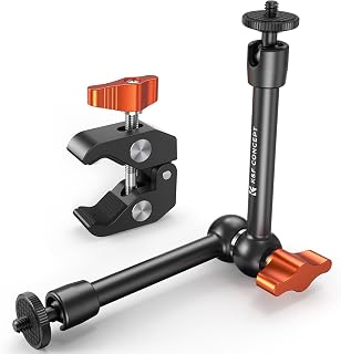 K&F CONCEPT 9.8" Magic Arm Clamp Kit with 1/4" 3/8" Screw for Camera
