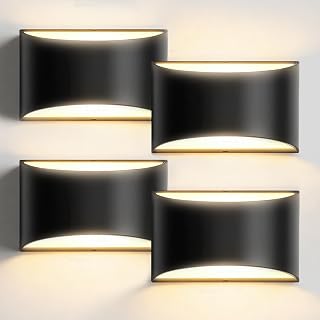 Up and Down Wall Sconces 4 Pack, Replaceable G9 10W Wall Light Fixture, Aluminum Wall Lamps Black, Warm White 3000K Wall Lights Indoor for Bedroom Living Room Hallway Staircase
