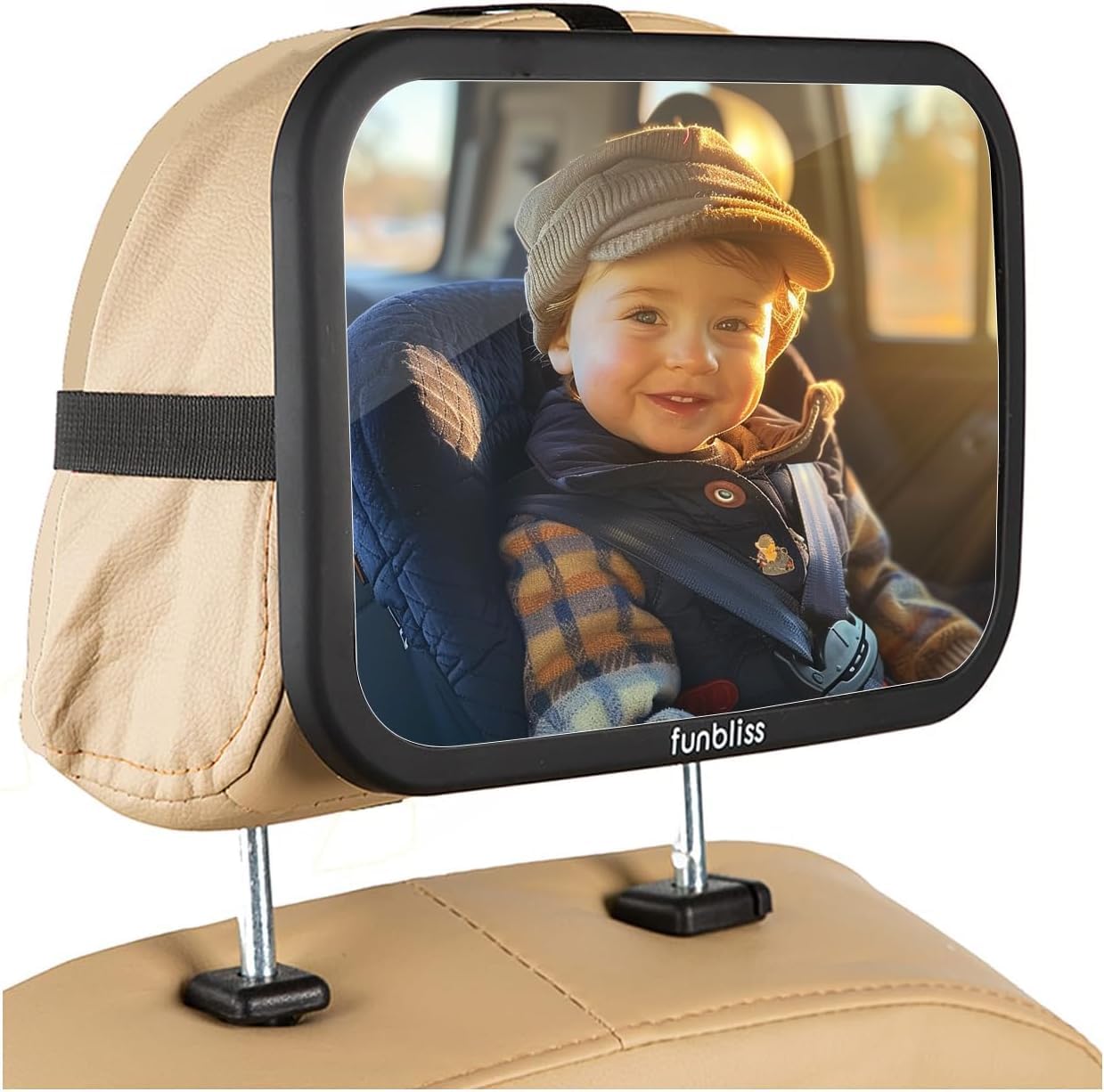 Baby Car Mirror Backseat, Black | Most Stable, Premium Matte Finish, Ultra High 