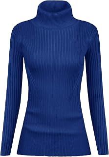 V28 Women's Sleeveless Ribbed High Neck Turtleneck Stretch Knit Sweater
