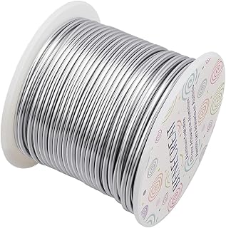BENECREAT 12 17 18 Guage Aluminum Wire (12 Gauge 100FT) Silver Anodized Jewelry Craft Wire for Beading Floral Making, Jewelry Sculpting Model Making