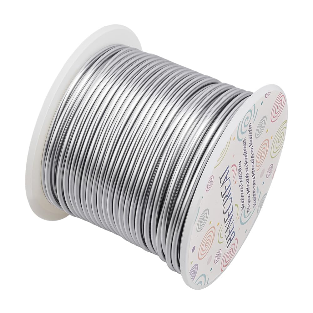 BENECREAT 12 17 18 Guage Aluminum Wire (12 Gauge 100FT) Silver Anodized Jewelry 