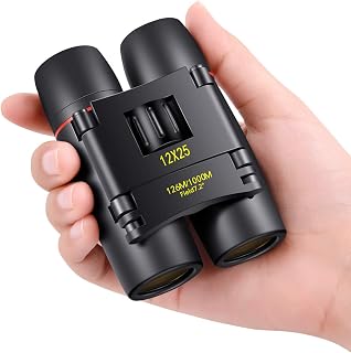 POLDR 12X25 Small Pocket Binoculars Compact for Adults | Mini Portable, Easy Focus, Crystal Clarity for Bird Watching, Concert, Opera, Cruise, Travel, Hiking