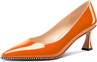 TNYNFBEB レディース キトンヒール ポインテッドトゥ パンプス スリッポン シルバー ビーズ プロム ウェディングドレス ベーシック クラシック パテントレザー 夏 2.6インチ ヒール