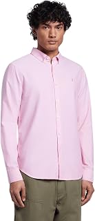 Farah Vintage Men's Brewer Slim Long Sleeve Tee, Green