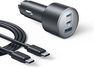 Anker 167.5W Max 3-Port Ultra-Compact USB C Fast Charging Car Charger | Fast Charging Adapter for MacBook Pro / Air, iPhone 17 / 16 / 15 Series, Samsung S25, iPad Pro, AirPods, and More
