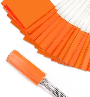 Zozen 50Pack Fluorescent Orange Marking Flags, 15x4x5 In Yard Flag for Lawn | Writable Marker Flags , for Lawn & Irrigation & Landscape & Sprinkler & Survey & Dog Training.