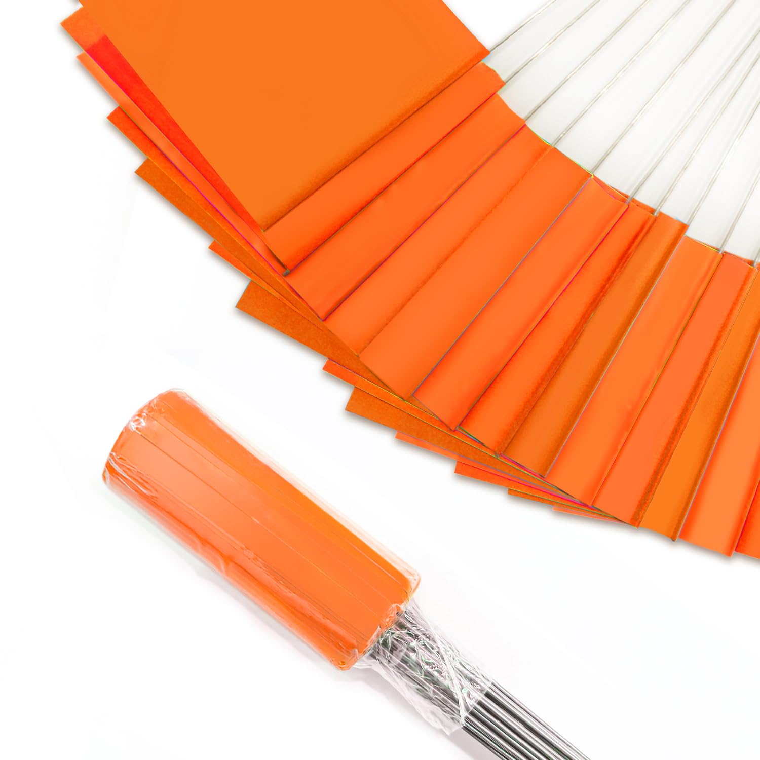 Zozen 50Pack Fluorescent Orange Marking Flags, 15x4x5 In Yard Flag for Lawn | Wr