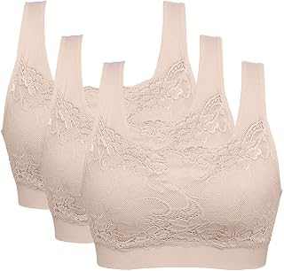 Litthing Women's Sports Bras Padded Lace Without Underwire Seams