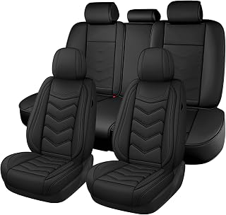 Car Seat Cover for GMC Yukon 2000-2026, Seat Covers Full Set,Non-Slip Waterproof seat Cover,Wear-Resistant Nappa Leather car seat Covers. (Standard 5 Seats/Pure Black)