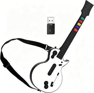 NBCP PC Guitar Hero Wireless Legends Rock Dongle Bundle for PS3/Computer Windows, Compatible with Guitar Hero, Rock Band, Clone Hero & Fortnite Festival