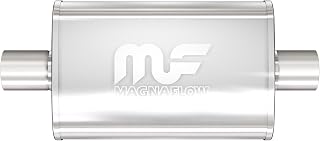 MagnaFlow Performance Exhaust Muffler 11216 | Deep Signature Sound, 4x9x14" Oval, Stainless Steel, 2.5"/2.5" Inlet/Outlet, Center/Center