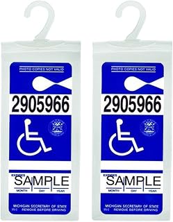 Handicap Placard Holder - Ultra Transparent Disabled Parking Permit Placard Protective Holder Cover with Large Hanger by Tbuymax (Set of 2)