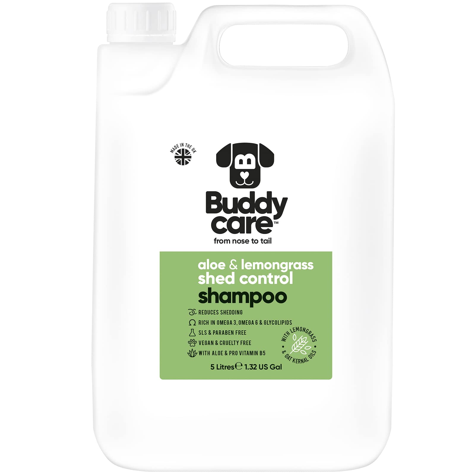 Buddycare Shed Control Dog Shampoo Aloe & Lemongrass Scented | With Aloe Vera an
