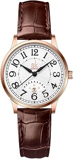 SHENGKE SK Orologi da donna Classic Business con cinturino in acciaio inossidabile ed elegante orologio da donna con calendario in vera pelle