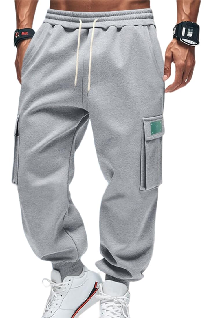 Herren Hose Cargo Stretch mit Taschen Fleece Hose Herren Winter Outdoor Freizeit
