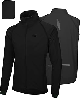 33,000ft Men's Packable Cycling Jacket Waterproof Running Vest Outerwear