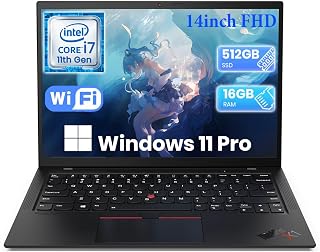 Lenovo ThinkPad X1 Carbon 9th Gen Business Laptop, 14-inch FHD Notebook, Core 11th Gen i7-1185G7, 16 GB RAM, 512 GB SSD, Windows 11 Pro (Renewed)