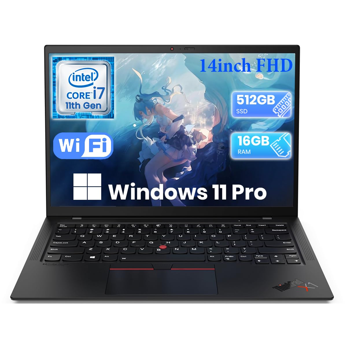 Lenovo ThinkPad X1 Carbon 9th Gen Business Laptop, 14-inch FHD Notebook, Core 11