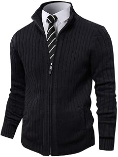 Pioneer Camp Mens Cardigan Sweaters Full Zip Turtleneck Slim Fit Casual Knit Sweater with 2 Front Pockets