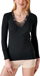 Damart T-Shirt A Maniche Lunghe in Thermolactyl Traforato Maglietta Donna (Pacco da 1)