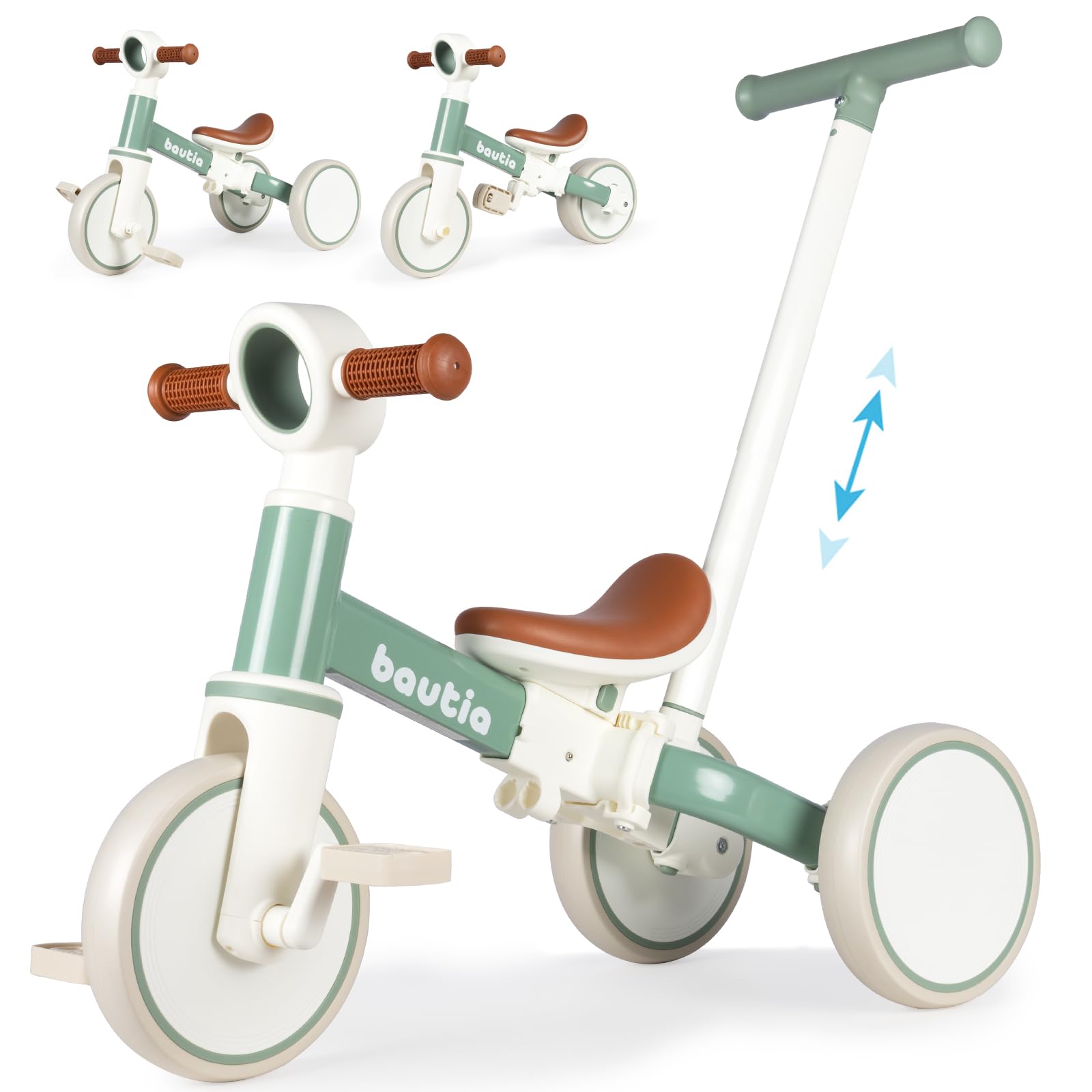 Tricycle for Toddler 2-5 Year Old with Push Handel, Ride on Toy for 1-3