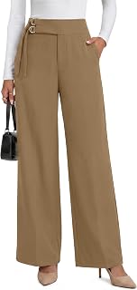 ANRABESS Womens Buckle Dress Pants with Pockets