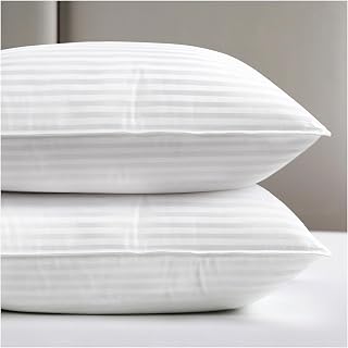 viewstar King Size Pillows 2 Pack, Soft Support, Striped White-Soft