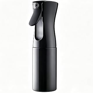 Uervoton Hair Spray Bottle, Continuous Ultra Fine Mist Water Sprayer, Empty Refillable Bottle for Hairstyling, Salon, Skincare, Plants, Pets & Cleaning, 210ml, Black