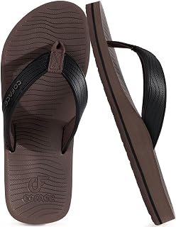 COFACE Mens Comfort Flip Flops Yoga Mat Sandals Arch Support Sandals Casual Summer Beach Flip Flops Size 7-13