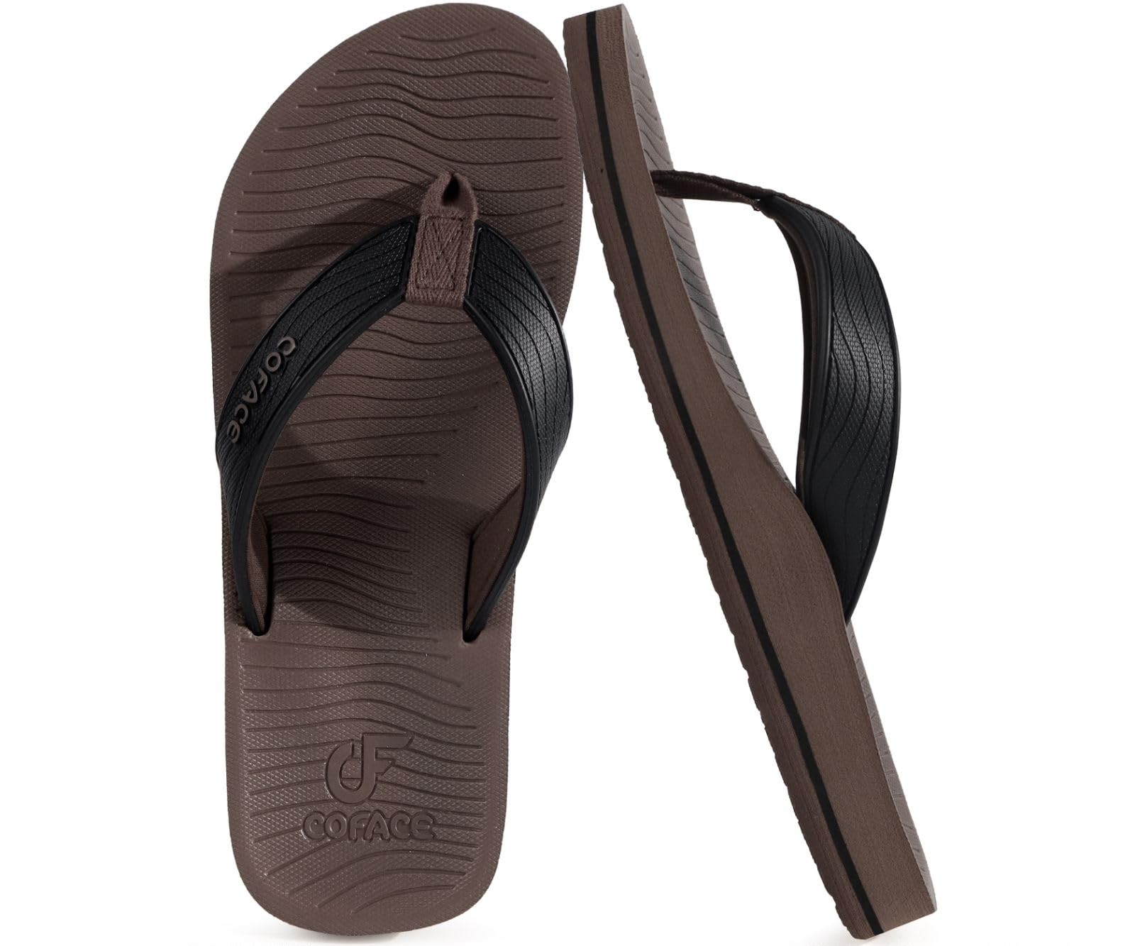 COFACE Mens Comfort Flip Flops Yoga Mat Sandals Arch Support Sandals Casual Summ