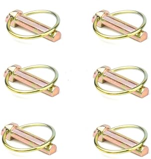 Comonc 6 PCS 7/16 Lynch Pin Assortment Kit Linch Pin with Ring Heavy Duty Lynch Pin for Farm Tractors Trailers Mower ,7/16 by 1-3/4-Inch