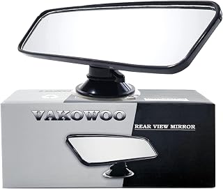 VAKOWOO Rear View Mirror for Driving Test, Driving Instructor Mirror | Second Interior Car Mirrors, for Examiner Instructor Learner Driver, with Strong Suction Cup, Adjustable, 200 x 62 mm
