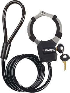 Master Lock Lock Cable with Handcuff, 1 m, Ideal for Bikes, Scooters, Pushchairs and Sports Equipment