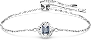 SWAROVSKI Angelic Square Bracelet, Square Cut Blue Crystal on a Rhodium Finished Setting, Part of the Swarovski Angelic Square Collection
