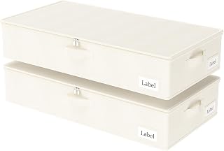 Yawinhe 48L Under Bed Storage Bag,Beige,2 Pieces