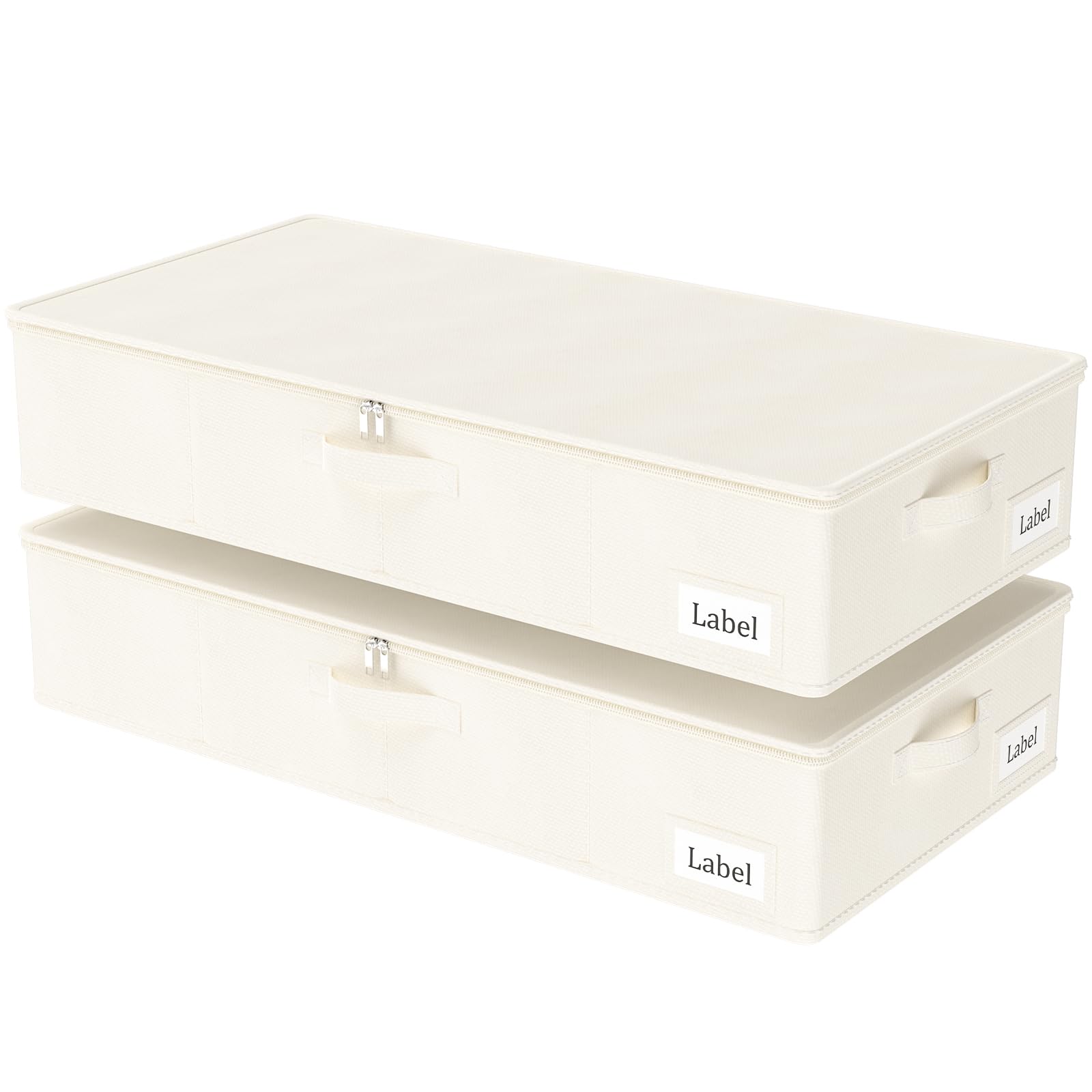 Yawinhe 48L Under Bed Storage Bag,Beige,2 Pieces
