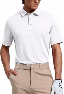 MIER Mens Golf Polo Shirt Short Sleeve Sun Protection Outdoor Sports Quick Dry