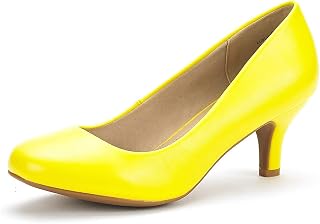DREAM PAIRS LUVLY Women's Classic Heel Shoes PU Comfortable Pumps