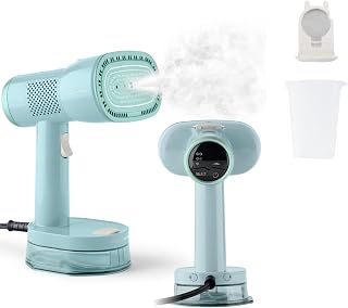 Rowenta AeroSteam Twist Handheld Clothes Steamer with Fabric-Grip | Vacuum Steamer Suction and powerful steam for iron-like results in one stroke