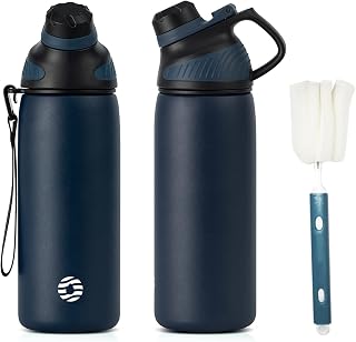 Fjbottle Stainless Steel Sports Water Bottle with Magnetic Lid 1 L, 800 ml, 600 ml, 400 ml BPA-Free Leak-Proof Children's Bottle - Suitable for Carbonated Drinks, 1500 ml Water Bottle Thermal for