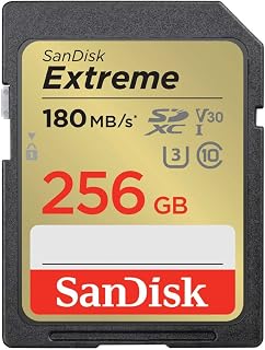 SanDisk Extreme SDSDXVV-256G-GHJIN SD Card, 256 GB, SDXC Class 10, UHS-I, U3, V30, SanDisk Extreme Package, Genuine Product