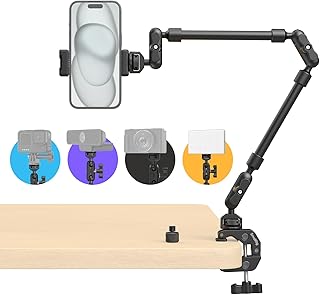 SMALLRIG 22 Inch Magic Arm with Clamp, Flexible Camera Desk Mount & Clamp