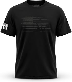 Men’s American Flag Short Sleeve Cotton Patriotic T-Shirt Made in USA