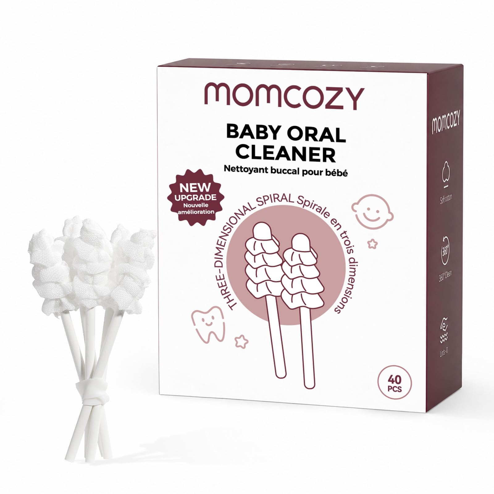 Momcozy Baby Tongue Cleaner Baby Toothbrush Disposable Oral Cleaner 40Count | Ba