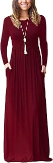 GRECERELLE Long Sleeve Loose Long Dresses for Women Casual Long Dresses with Pockets